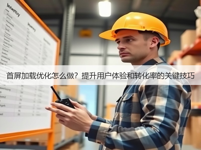 首屏加载优化怎么做？提升用户体验和转化率的关键技巧
