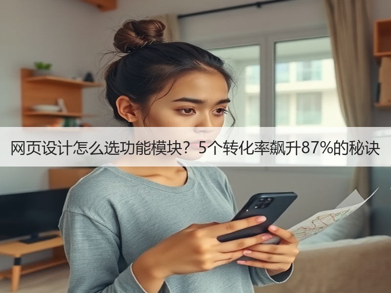 网页设计怎么选功能模块？5个转化率飙升87%的秘诀