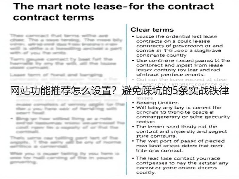 网站功能推荐怎么设置？避免踩坑的5条实战铁律