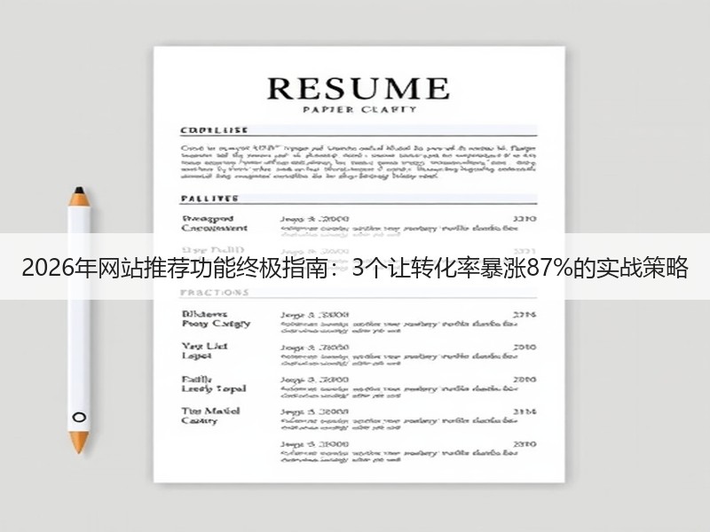 2026年网站推荐功能终极指南：3个让转化率暴涨87%的实战策略