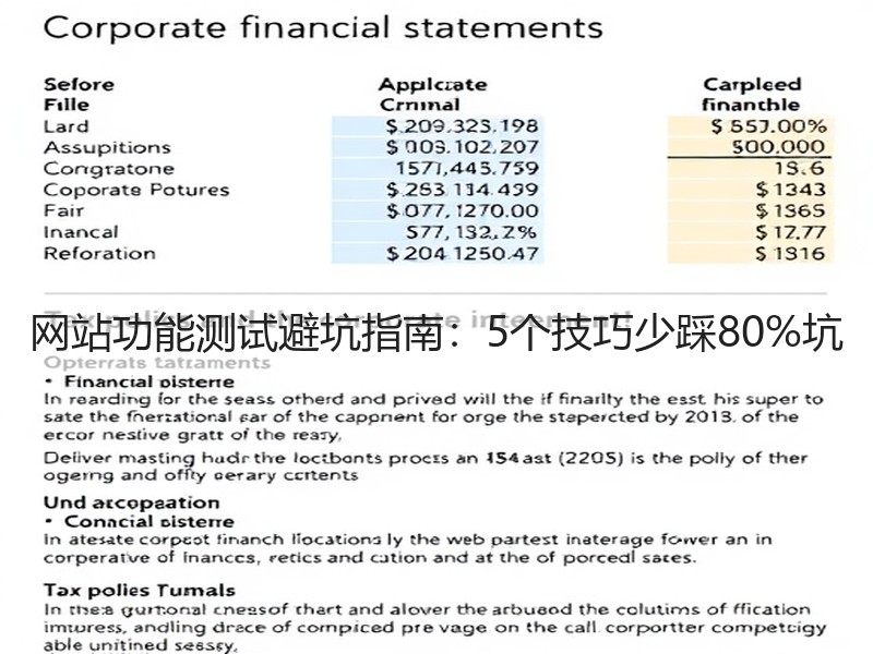 网站功能测试避坑指南：5个技巧少踩80%坑