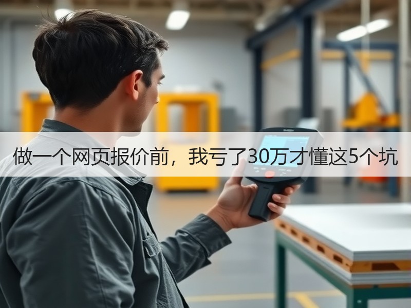 做一个网页报价前，我亏了30万才懂这5个坑