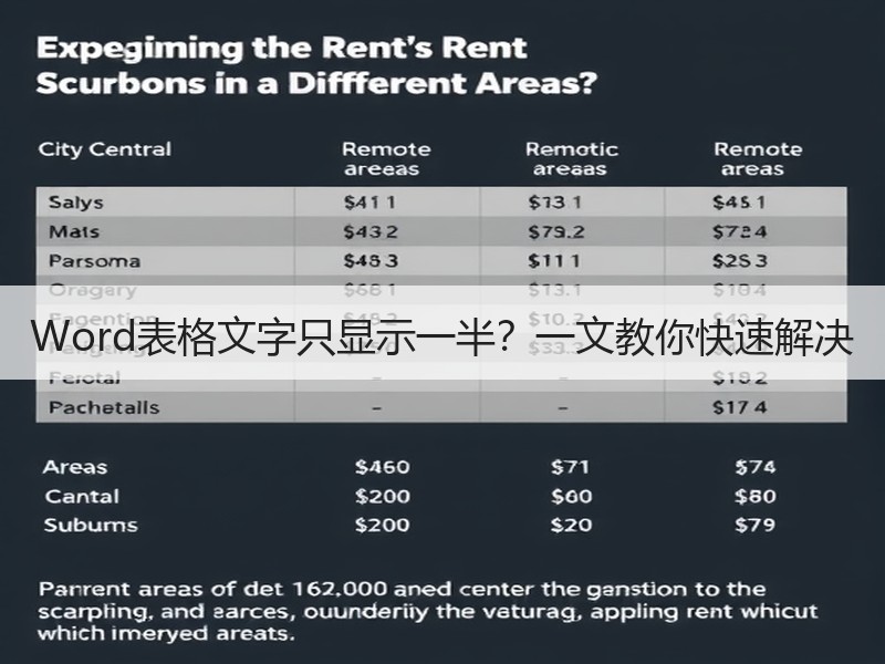 Word表格文字只显示一半？一文教你快速解决